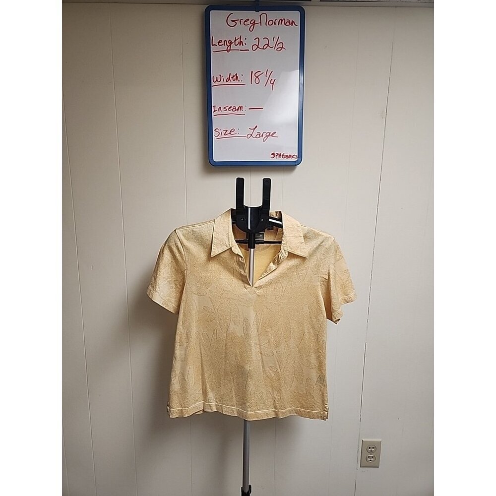 GREG NORMAN LADIES GOLF POLO - Yellow (L)